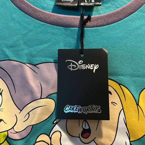 Nwt! Cakeworthy Disney 7 Dwarves 7D Oversized Crewneck Sweatshirt L Snow White - Picture 3 of 7